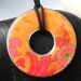 Lovely Tangerine Dream Metallic Upcycled Paper Hardware Washer Pendant Necklace