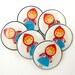 Red Riding Hood Buttons. 6 handmade buttons. Children's buttons.