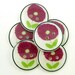 Handmade Buttons. 6 Plum or Purple Flower Buttons. Sewing or Knitting Buttons.