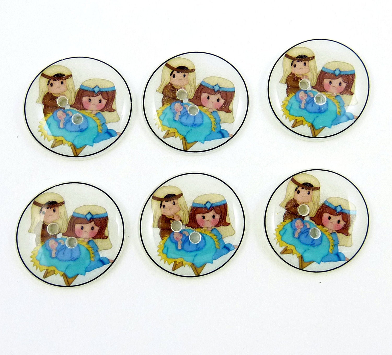 Christmas Nativity Buttons. Handmade buttons for sewing or