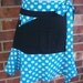 Vintage Style Retro Polka Dot Half Apron, Black Turquoise