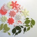 Felt Flowers and Leaves Set Die Cut Scrapbook Hair Clip Crochet Supply Applique Daisy Leaves Coral Pink Yellow Ecru Ivory Embellishment