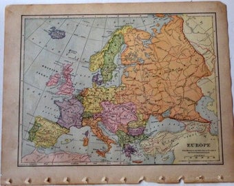 Antique (1901) Map from Vintage Geography Book - Australia