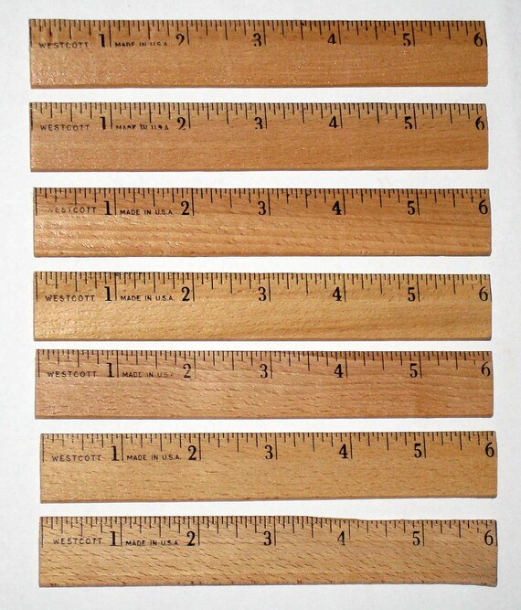 7 Vintage 6 Inch School Rulers for Altered Art Collage