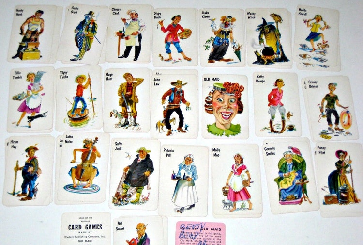 original old maid cards 1950s