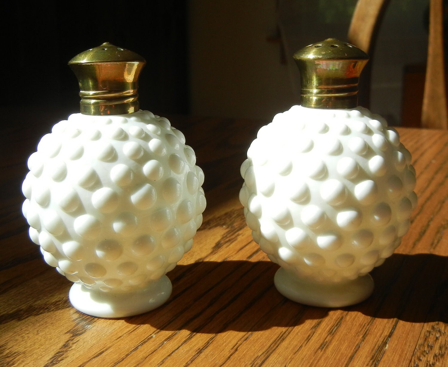 Hobnail Milk Glass Salt And Pepper Shakers By Kikimacey On