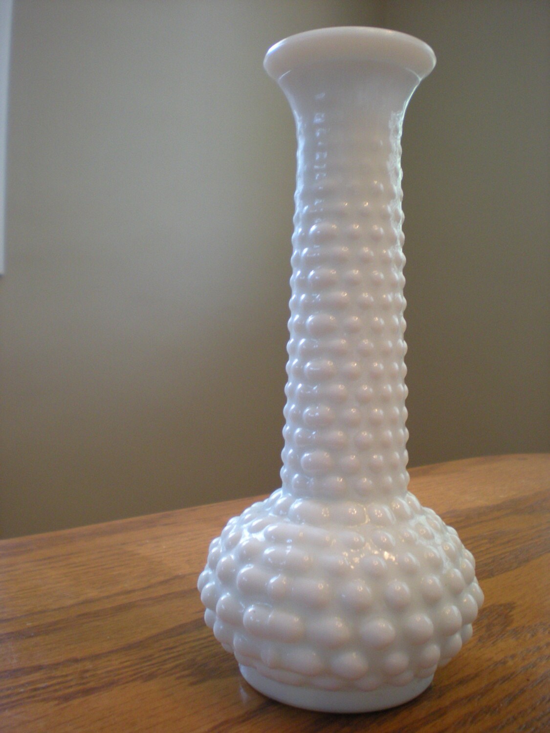 hobnail milk glass bud vase