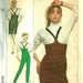 Simplicity 8739 1980s Empire Waist Suspender Slim Skirt and Pants Pattern Womens Vintage Sewing Pattern Size 12 14 16 Bust 34 36 38 UNCUT