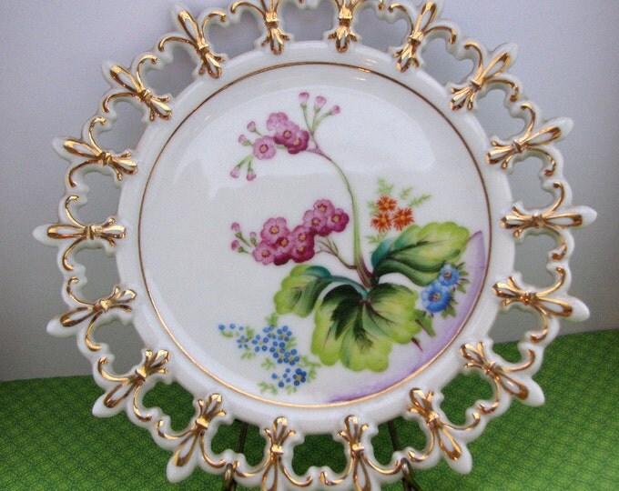 Vintage Reticulated Japan Plate Flowers