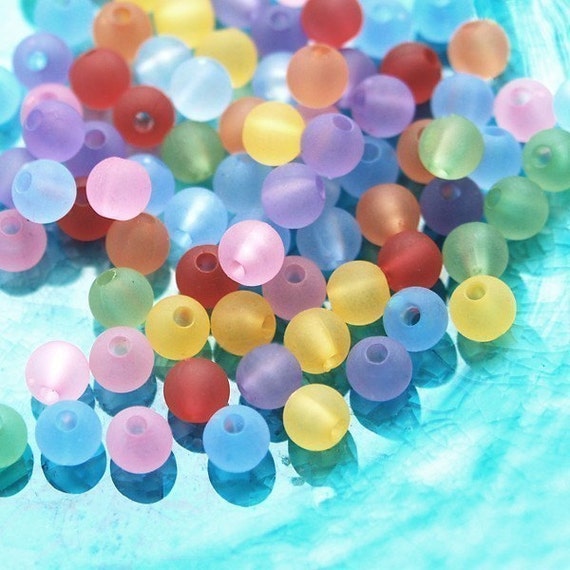 Small Acrylic frosted balls 5mm 80pcs by jivah on Etsy