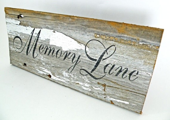 Wood Wooden Sign Vintage Memory Lane by LifeUnscripted on Etsy