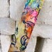 Kokopelli Dancer on Watercolor--Funky Camera strap for DSLR/SLR camera muted colors with kokopelli dancers with real leather ends