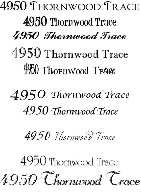 Custom Mailbox Address Vinyl Decal with Your Choice of Font