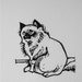 Small cat art Linocut hand-pulled print Ragdoll whimsical wall art miniprint for cat lover