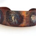 Etched Copper Cuff Bracelet - Moongazing hare design - medium size