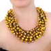 yellow statement necklace, Cluster Necklace, Acai Necklace, Multi strand Necklace, adjustable