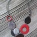 Adjustable Tagua Nut Necklace Red Black Gray RESERVED for DAVE