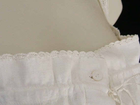 Antique Vintage Edwardian Style Corset Cover. White Cotton