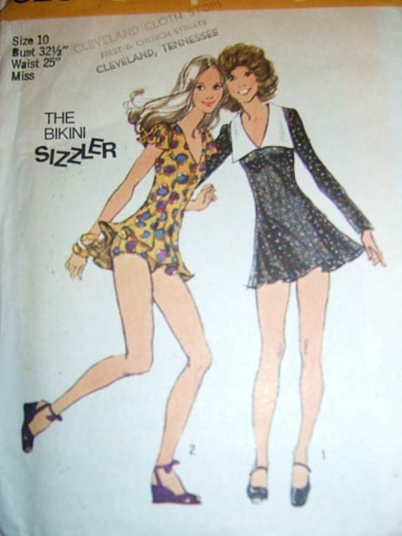 1970s sewing pattern simplicity The Bikini Sizzler micro mini