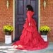 Gothic Red Lace Wedding Gown Sale 40% off