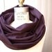 Plum linen circular infinity scarf