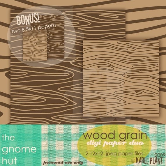 Wood Grain 12x12 Digital Paper Kit. . . BONUS 8.5x11 papers