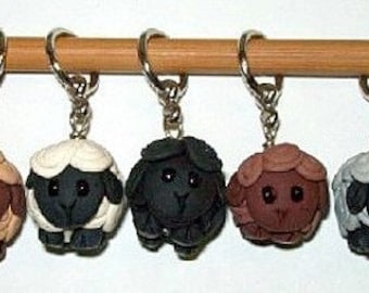 Flock of Sheep Stitch Markers For Needles Or Looms
