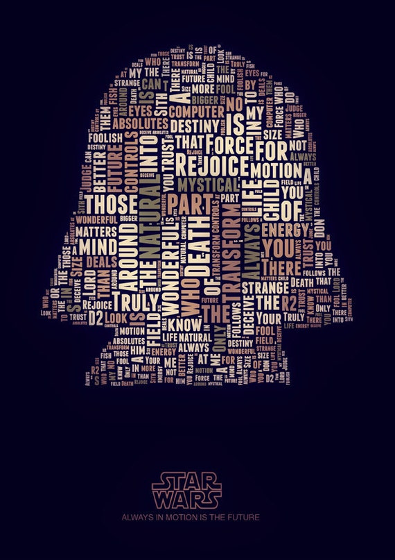 Items similar to Print STAR WARS Birthday Gift art Typography Print