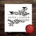 Vintage design Custom Personalized save the date rubber stamp with love birds application cute wedding gift - style HS1266B