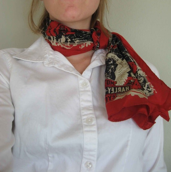 Vintage HarleyDavidson Silk Scarf