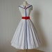 vintage 1950's dress ...JERRY GILDEN spectator white cotton quintessential sailorette sailor victory full skirt pin-up sundress
