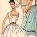 Vintage 1960s Simplicity 3918 Full Skirt Picnic or Party Dress with Kerchief Scarf Sewing Pattern--Bust Junior 31.5