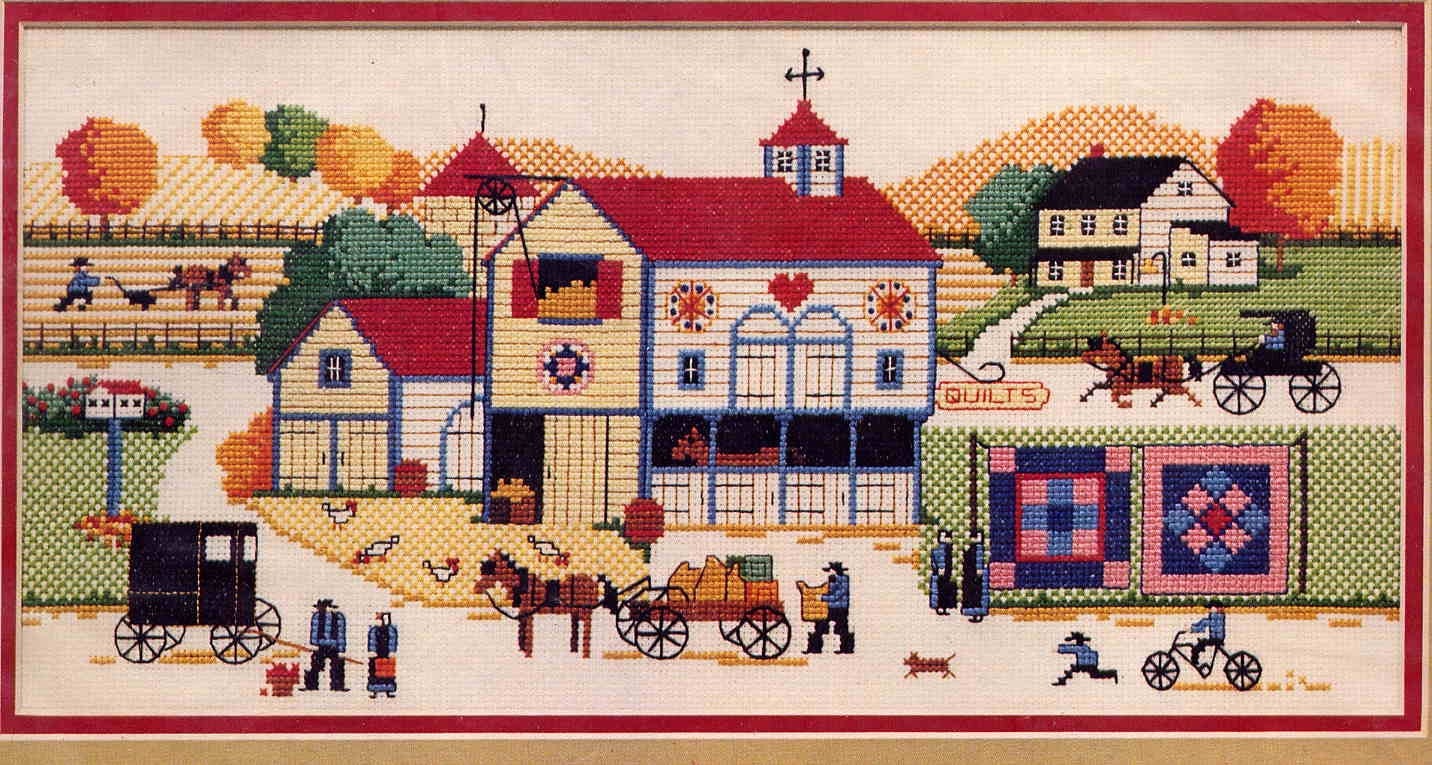 vintage-1986-amish-farm-cross-stitch-kit-by-charles-wysocki