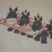 ON SALE Vintage Embroidered Towel Scotty Dogs Have Dinner