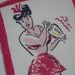 Vintage Textile Pin Up Dot Works the Cocktail Shaker