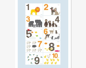 Counting Animals, 123 Print