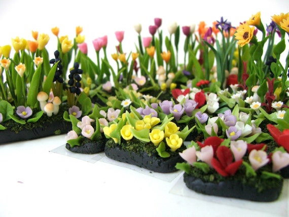 Miniature Garden Polymer Clay Flowers Supplies for Dollhouse