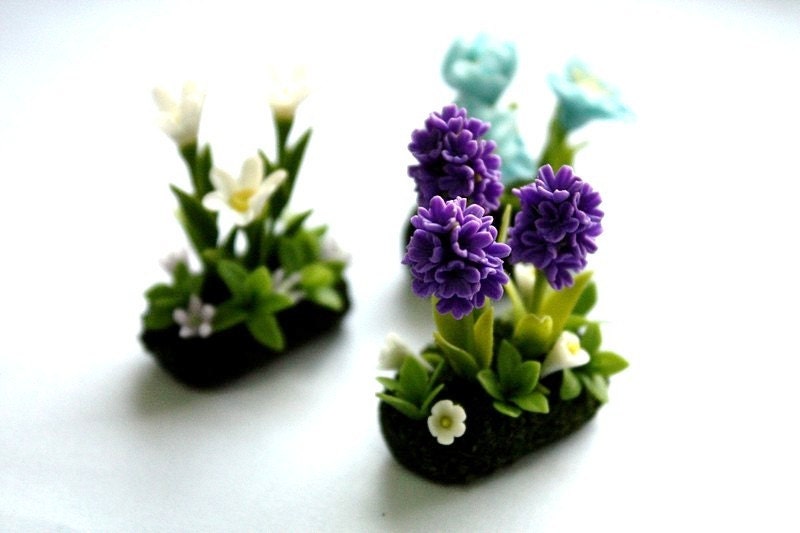 Miniature Plants Polymer Clay Flowers Supplies For Dollhouse