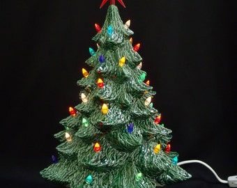 Old Fashioned Ceramic Christmas Tree 16 Inches