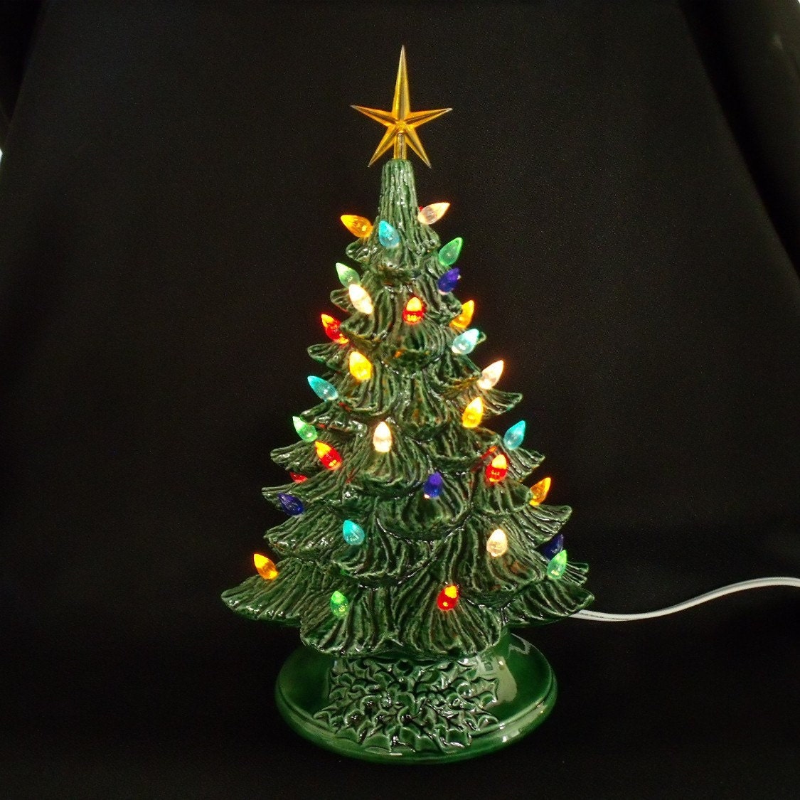 Vintage Ceramic Christmas Tree Light Up Ceramic Tree