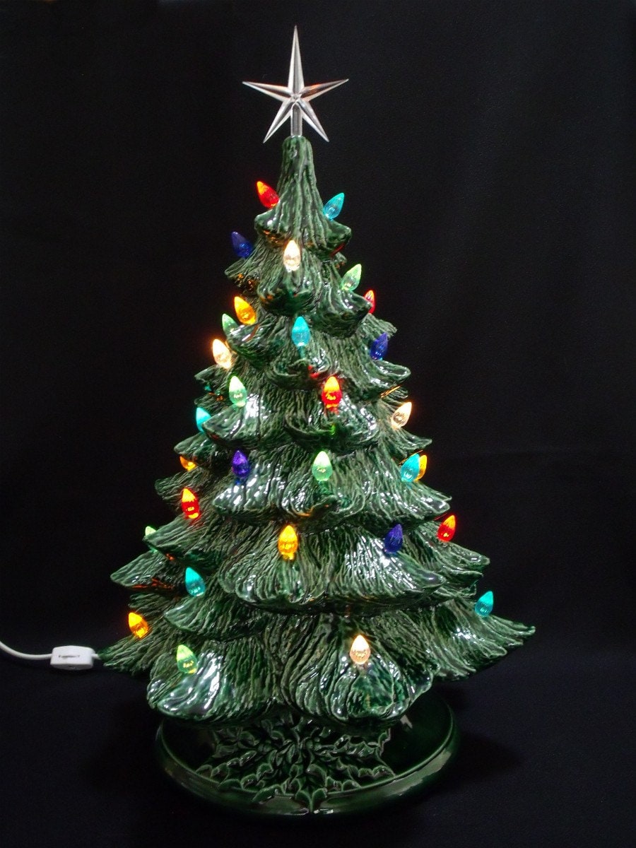 Vintage Ceramic Christmas Tree Light Up Ceramic Tree