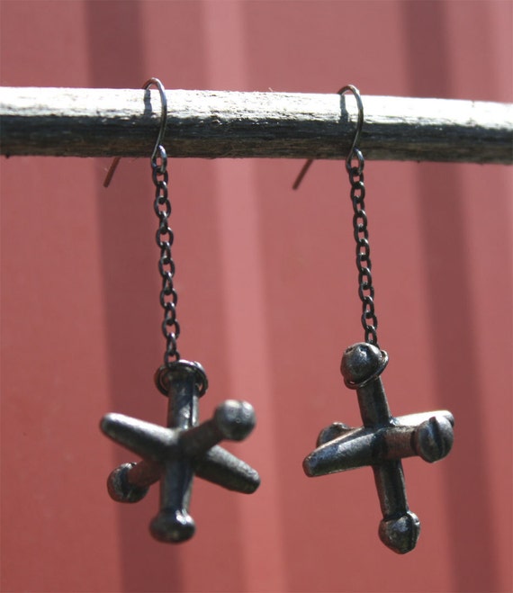 Let's Play Vintage JAX Jacks Toy Earrings by fcstudiojewelry