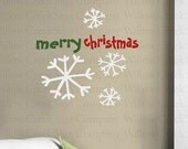 Items similar to Merry Christmas Snowflakes Decal Graphic Wall Art