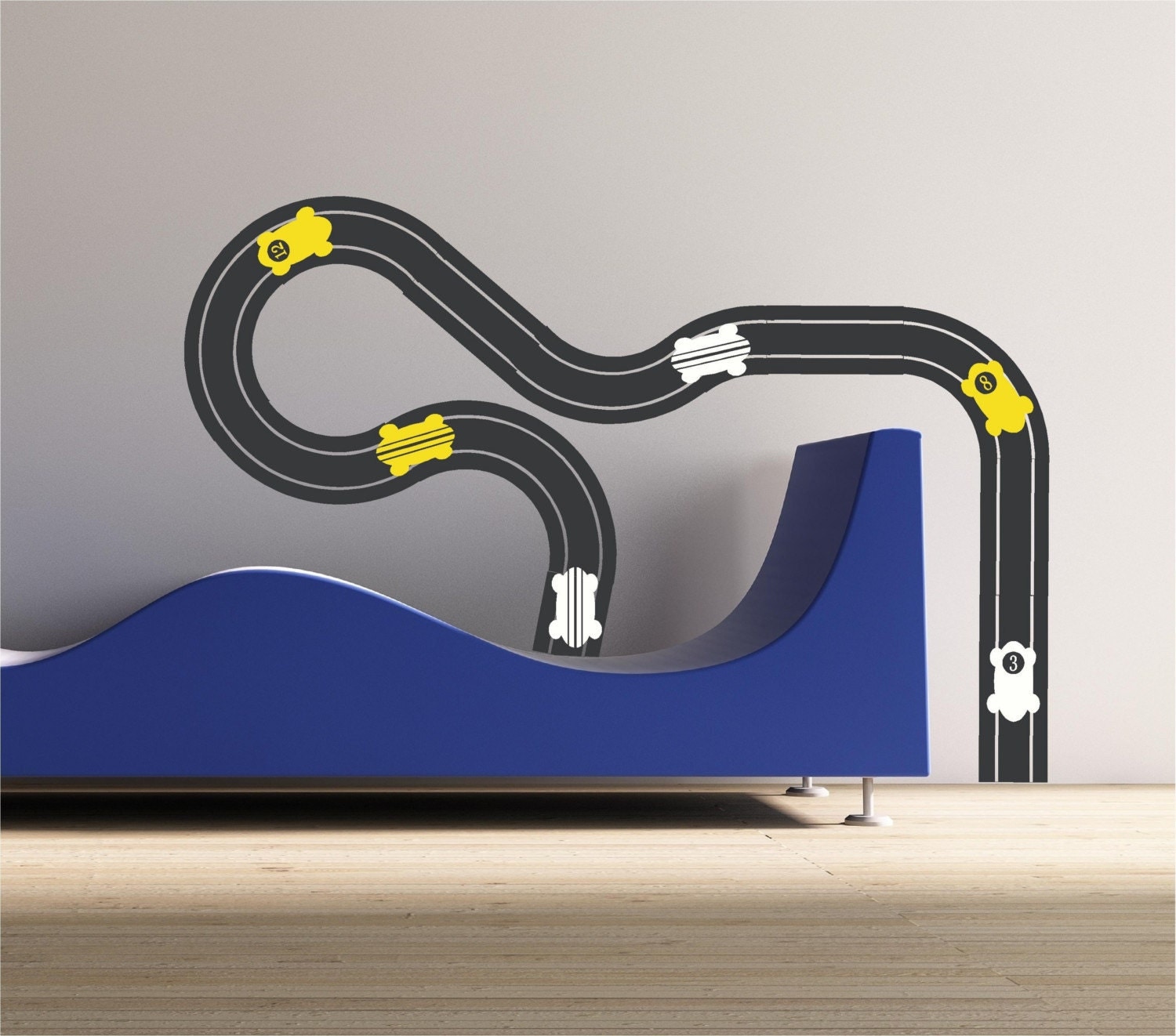 Large Race Track Cars Vinyl Decor Wall by willowcreeksigns