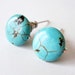 Turquoise Coin Studs - Sterling Silver