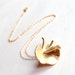 Gingko Leaf Necklace - 14K Gold Fill Chain - Matte Gold - Autumn Fall Fashion - Black Friday Etsy