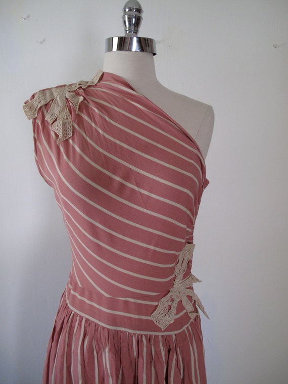 RESERVED for Angela Segal Vintage 1940s Striped by maevintageinc