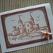 Nautical stationery thank you notes handstamped vintage style Sandcastles beach themed seaside - Set of 6