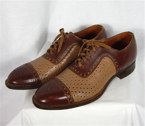 Vintage 50s 60s Rockabilly Spectator Men's Shoes by FireflyVintage