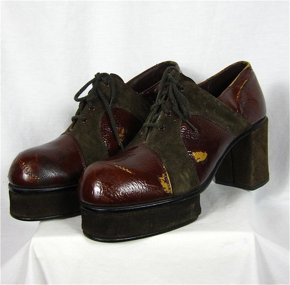 Vintage 70s Mens Platform Disco Shoes